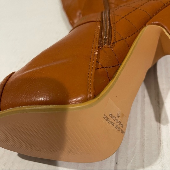 Women’s Natural Breeze Brown Platform Quilt Over Knee Heel Boots Size 7 US! - Picture 3 of 7